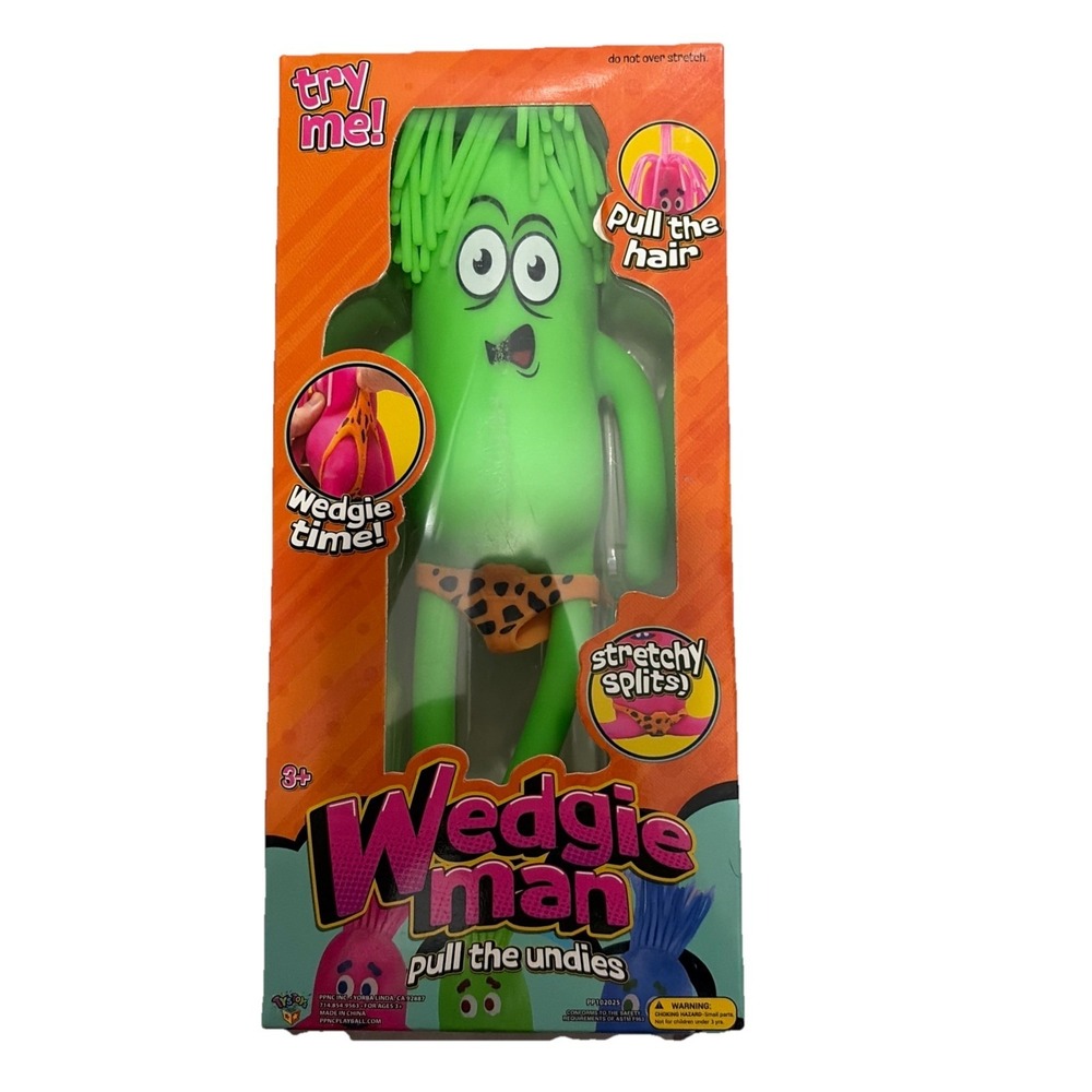 Wedgie Man GREEN Squishy Stress Reliever Fidget Toy - NIB - Viral Tik Tok